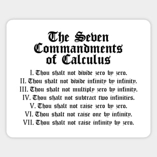 The Seven Commandments of Calculus (Black) Magnet